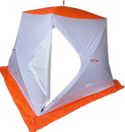 Зимняя палатка Пингвин Mr. Fisher 230 SТ ТЕРМО (3-сл, термостежка) с юбкой 230*230/205 (бело-оранжевый) + чехол